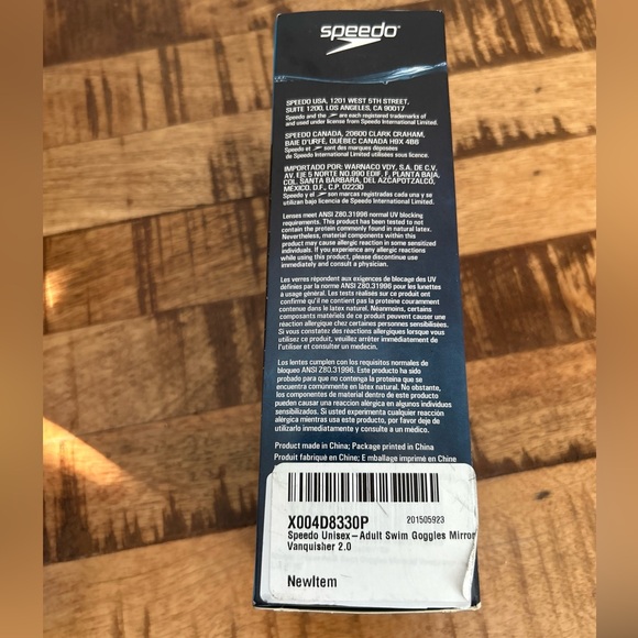 Speedo Performance Vanquisher 2.0 Mirrored Swim Goggles - Adult NEW IN BOX - Picture 4 of 4